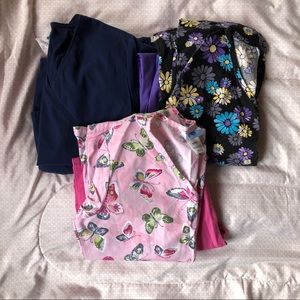 Three Pairs of Scrubs (tops and bottoms) XS